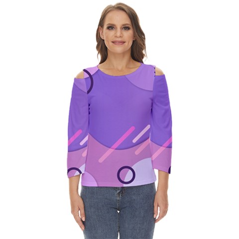 Hand Drawn Abstract Organic Shapes Background Cut Out Wide Sleeve Top by Apen