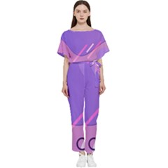 Colorful Labstract Wallpaper Theme Batwing Lightweight Chiffon Jumpsuit by Apen