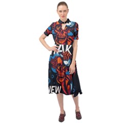 Make Devil Discovery  Keyhole Neckline Chiffon Dress by Saikumar