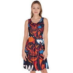 Make Devil Discovery  Knee Length Skater Dress With Pockets by Saikumar
