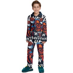 Make Devil Discovery  Kids  Long Sleeve Velvet Pajamas Set by Saikumar