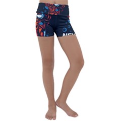 Make Devil Discovery  Kids  Lightweight Velour Yoga Shorts by Saikumar