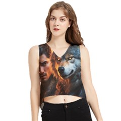 Be Dare For Everything V-neck Cropped Tank Top by Saikumar