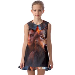 Be Fearless Kids  Pilgrim Collar Ruffle Hem Dress by Saikumar