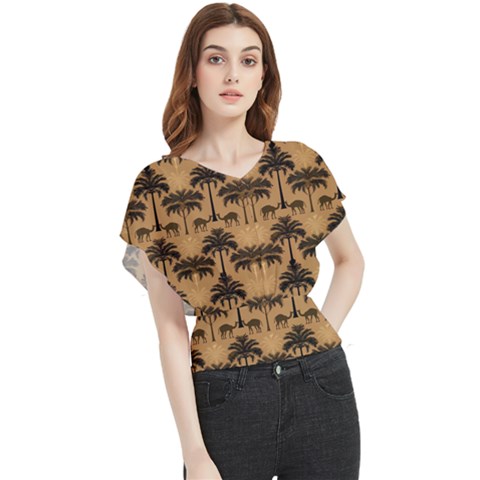 Pattern Background Decorative Butterfly Chiffon Blouse by Jatiart