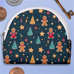 Winter Xmas Christmas Holiday Horseshoe Style Canvas Pouch by Ravend