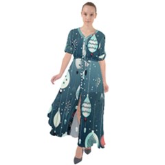 Ball Bauble Winter Waist Tie Boho Maxi Dress by Ravend