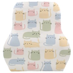 Cute Cat Colorful Cartoon Doodle Seamless Pattern Car Seat Back Cushion  by Ravend