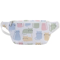 Cute Cat Colorful Cartoon Doodle Seamless Pattern Waist Bag  by Ravend