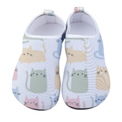 Cute Cat Colorful Cartoon Doodle Seamless Pattern Men s Sock-style Water Shoes by Ravend