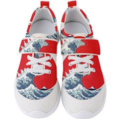 The Great Wave Of Kaiju Men s Velcro Strap Shoes by Cendanart