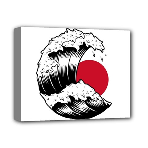 Japanese Sun & Wave Deluxe Canvas 14  X 11  (stretched) by Cendanart