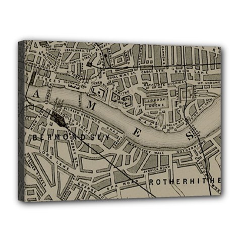 Vintage London Map Canvas 16  X 12  (stretched) by Cendanart