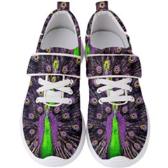 Peacock Bird Color Men s Velcro Strap Shoes by Cendanart