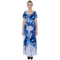 Cat High Waist Short Sleeve Maxi Dress by saad11