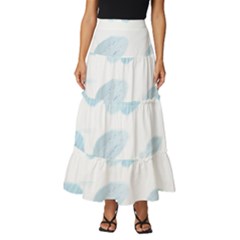 Blue-flower Tiered Ruffle Maxi Skirt by saad11