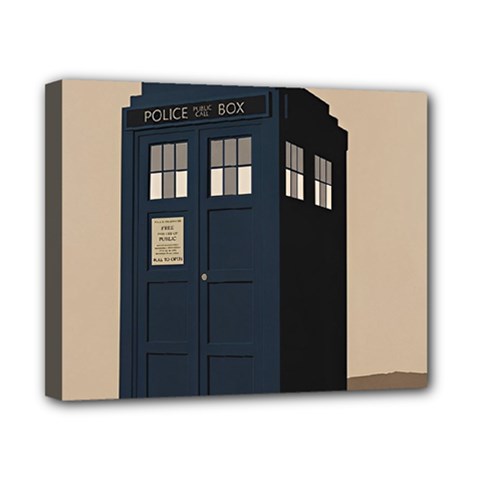 Tardis Doctor Who Minimal Minimalism Canvas 10  X 8  (stretched) by Cendanart