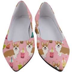 Corgi Bubble Boba Tea Pink Pattern Women s Block Heels  by Cendanart