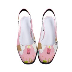 Corgi Bubble Boba Tea Pink Pattern Women s Classic Slingback Heels by Cendanart