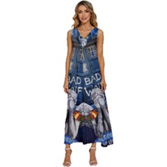 Doctor Who Adventure Bad Wolf Tardis V-neck Sleeveless Loose Fit Overalls by Cendanart