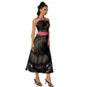 Godzilla Vintage Wave Sleeveless Cross Front Cocktail Midi Chiffon Dress View3
