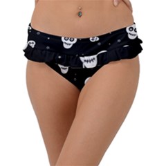 Skull Pattern Frill Bikini Bottoms by Ket1n9