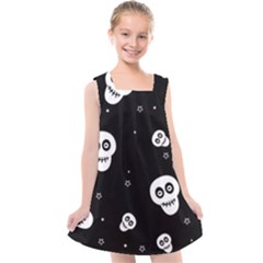 Skull Pattern Kids  Cross Back Dress by Ket1n9