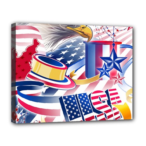 United States Of America Usa  Images Independence Day Canvas 14  X 11  (stretched) by Ket1n9