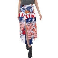 Independence Day United States Of America Velour Split Maxi Skirt by Ket1n9