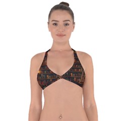 Books Library Halter Neck Bikini Top by Ket1n9