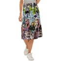 Vintage Horror Collage Pattern Midi Panel Skirt View1