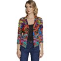 Art Color Dark Detail Monsters Psychedelic Women s Casual 3/4 Sleeve Spring Jacket View1