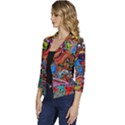 Art Color Dark Detail Monsters Psychedelic Women s Casual 3/4 Sleeve Spring Jacket View2