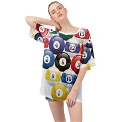 Racked Billiard Pool Balls Oversized Chiffon Top by Ket1n9