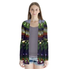 Bright Peppers Drape Collar Cardigan by Ket1n9