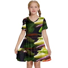 Bright Peppers Kids  Short Sleeve Tiered Mini Dress by Ket1n9