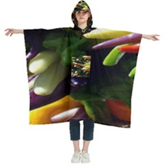 Bright Peppers Women s Hooded Rain Ponchos by Ket1n9