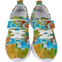 World Map Kids  Velcro Strap Shoes View1