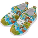 World Map Kids  Velcro Strap Shoes View2