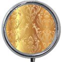 Golden Pattern Vintage Gradient Vector Mini Round Pill Box View1