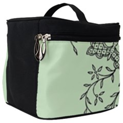 Illustration Of Butterflies And Flowers Ornament On Green Background Make Up Travel Bag (big) by Ket1n9