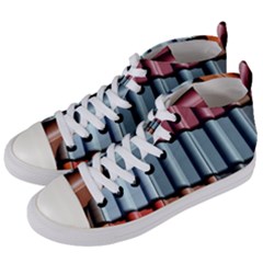 Shingle Roof Shingles Roofing Tile Women s Mid-top Canvas Sneakers by Ket1n9