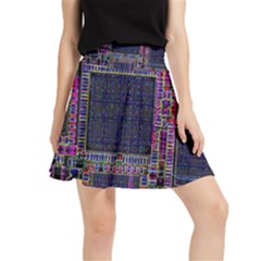 Cad Technology Circuit Board Layout Pattern Waistband Skirt by Ket1n9