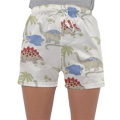 Dinosaur Art Pattern Sleepwear Shorts by Ket1n9