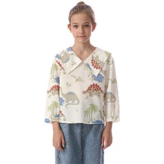 Dinosaur Art Pattern Kids  Sailor Shirt by Ket1n9