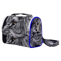 Angry Male Lion Roar Wild Animal Satchel Shoulder Bag by Cendanart