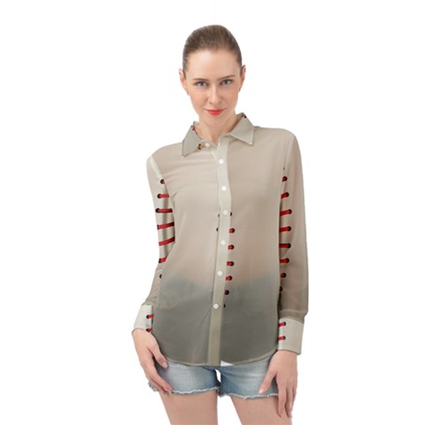 Baseball Long Sleeve Chiffon Shirt by Ket1n9