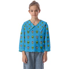 Alien Pattern Kids  Sailor Shirt by Ket1n9