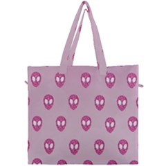 Alien Pattern Pink Canvas Travel Bag by Ket1n9