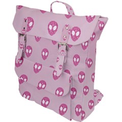 Alien Pattern Pink Buckle Up Backpack by Ket1n9